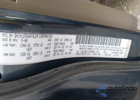 2000 Jeep Grand Cherokee Limited из США, поврежденный, VIN 1J4GW58N1YC395806